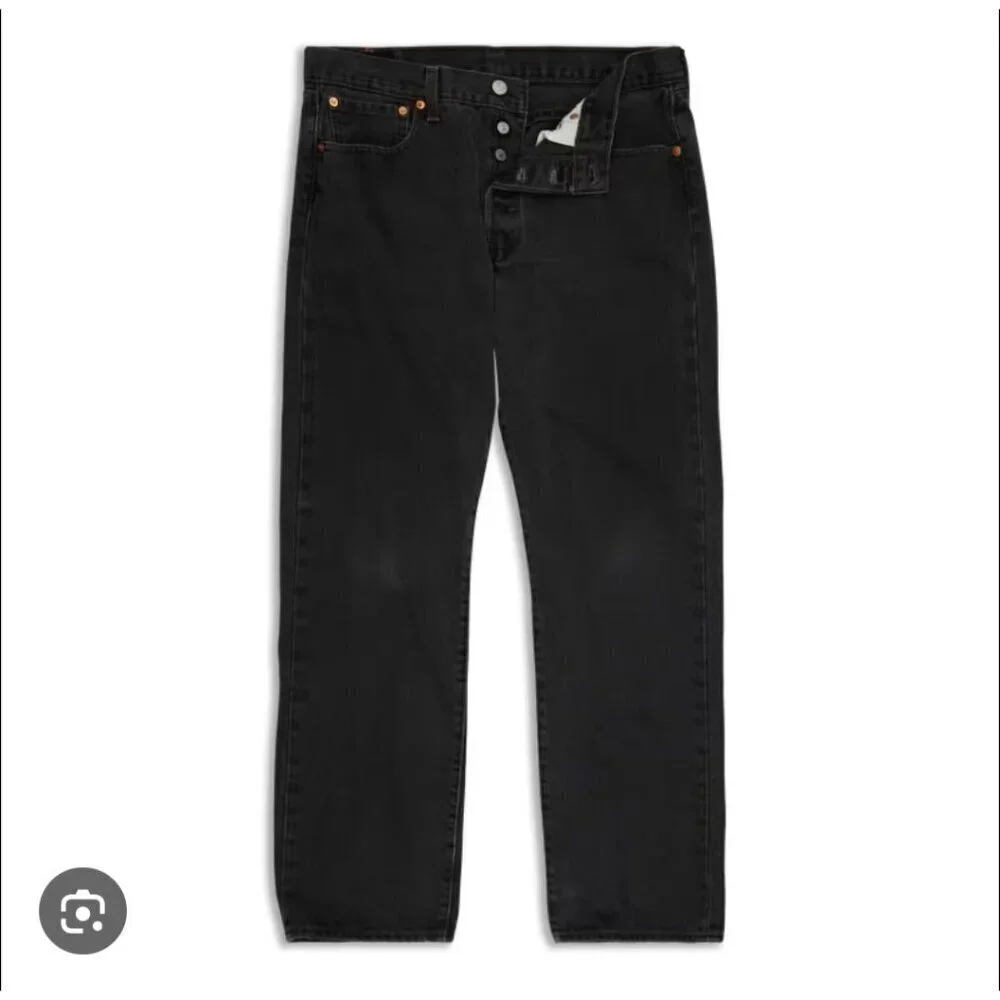 Levis 501 Original Fit Jeans Straight Leg Button Fly 100% Cotton Blue Black